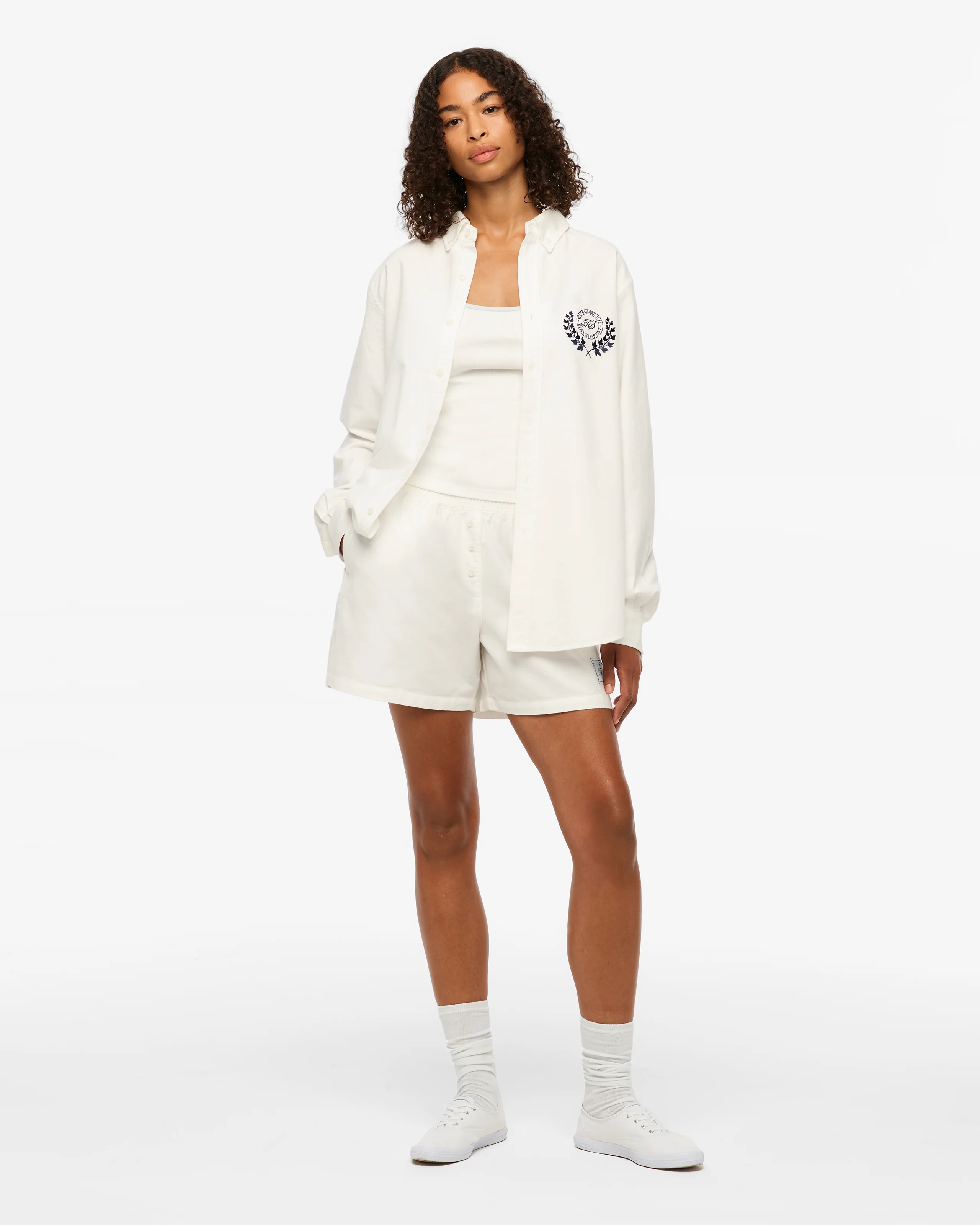 TS Crest White Oxford Shorts - Image 5